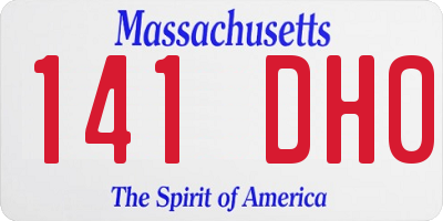 MA license plate 141DH0