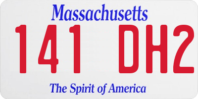MA license plate 141DH2
