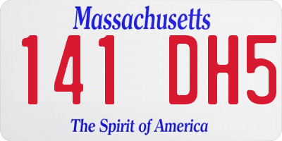 MA license plate 141DH5