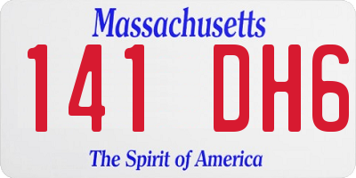 MA license plate 141DH6