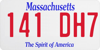 MA license plate 141DH7