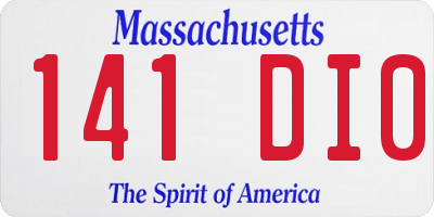 MA license plate 141DI0