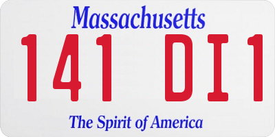 MA license plate 141DI1