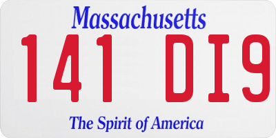 MA license plate 141DI9