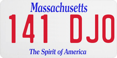 MA license plate 141DJ0