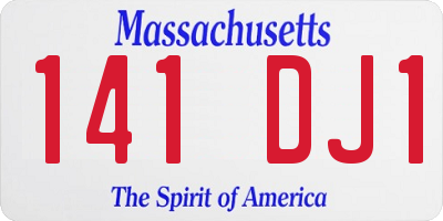 MA license plate 141DJ1