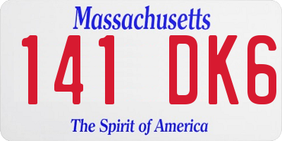 MA license plate 141DK6