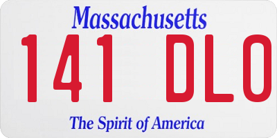 MA license plate 141DL0
