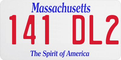 MA license plate 141DL2
