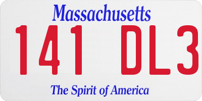 MA license plate 141DL3