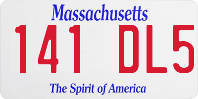 MA license plate 141DL5
