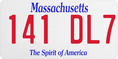 MA license plate 141DL7