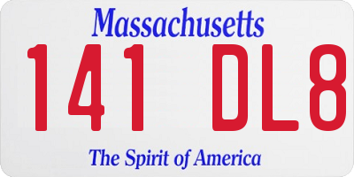 MA license plate 141DL8