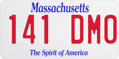 MA license plate 141DM0