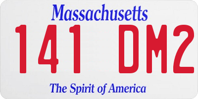 MA license plate 141DM2