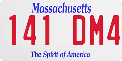 MA license plate 141DM4