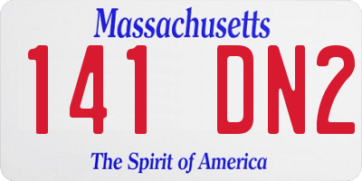 MA license plate 141DN2