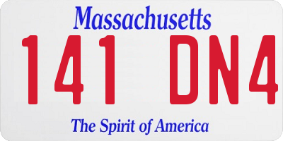 MA license plate 141DN4