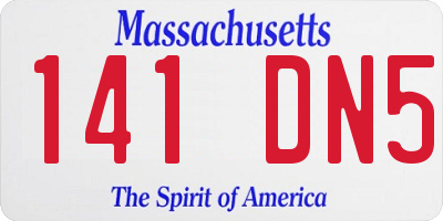 MA license plate 141DN5