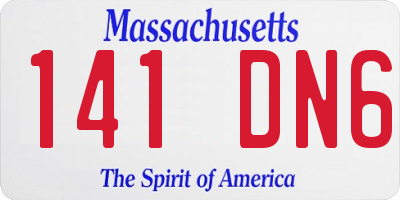 MA license plate 141DN6