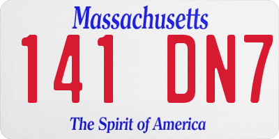 MA license plate 141DN7