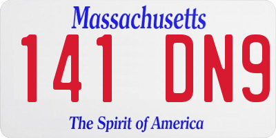 MA license plate 141DN9