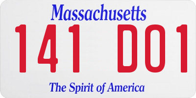 MA license plate 141DO1