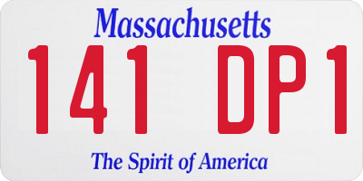 MA license plate 141DP1