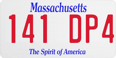 MA license plate 141DP4