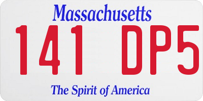 MA license plate 141DP5