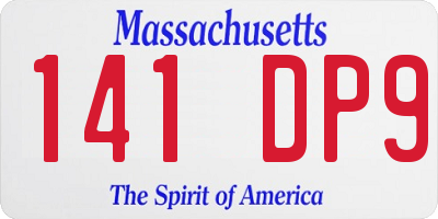 MA license plate 141DP9