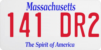 MA license plate 141DR2