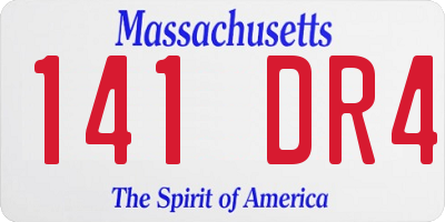 MA license plate 141DR4