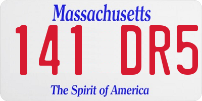 MA license plate 141DR5