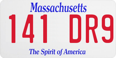 MA license plate 141DR9