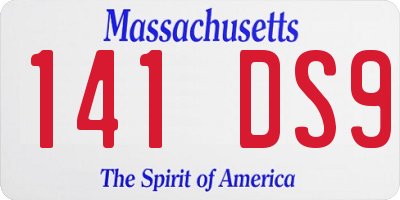 MA license plate 141DS9