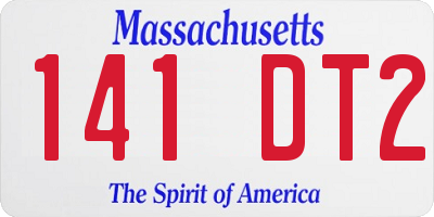 MA license plate 141DT2