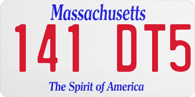 MA license plate 141DT5