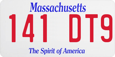MA license plate 141DT9