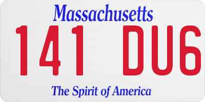 MA license plate 141DU6