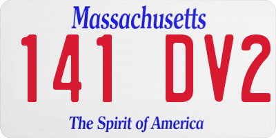 MA license plate 141DV2