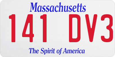 MA license plate 141DV3