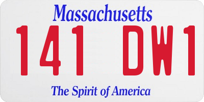 MA license plate 141DW1