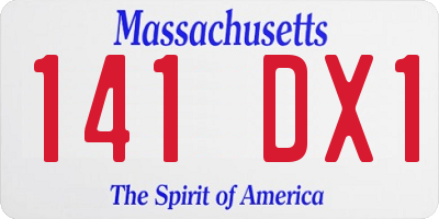 MA license plate 141DX1