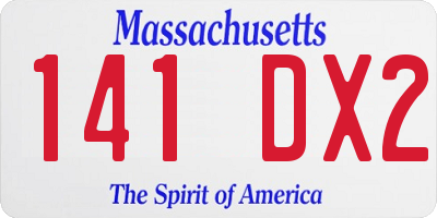 MA license plate 141DX2