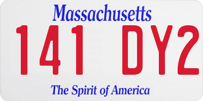 MA license plate 141DY2
