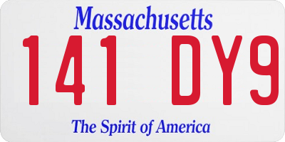 MA license plate 141DY9