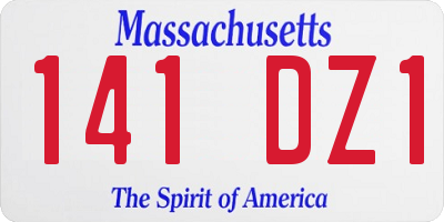 MA license plate 141DZ1