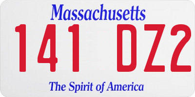 MA license plate 141DZ2