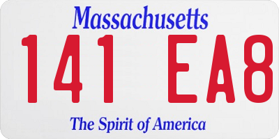 MA license plate 141EA8